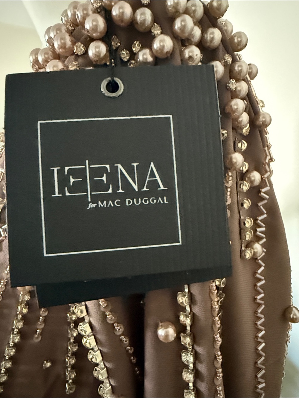 Mac Duggal Taupe Mocha Beaded Long Sleeve Maxi Gown 
Sizes available 8, 14 ,16 - Picture 3 of 8